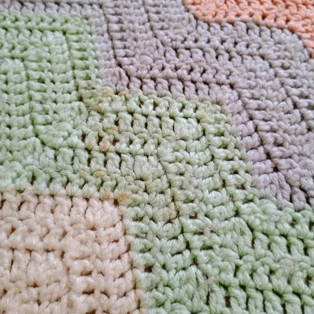 Handmade Granny Afghan Chevron‎ Throw Blanket 61.5 x 47.5 Multicolor